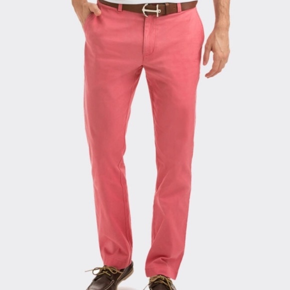 NWT VINEYARD VINES / Salmon Pink Club Pants Straight Leg Size 32x30 - Picture 1 of 15